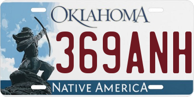 OK license plate 369ANH