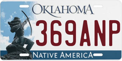 OK license plate 369ANP