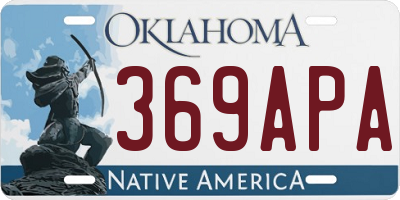 OK license plate 369APA