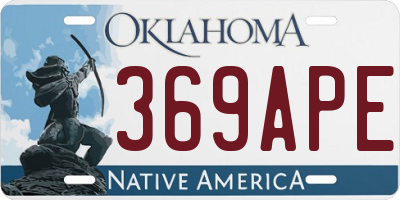 OK license plate 369APE