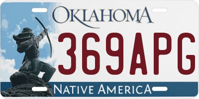OK license plate 369APG