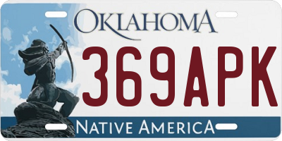 OK license plate 369APK