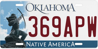 OK license plate 369APW