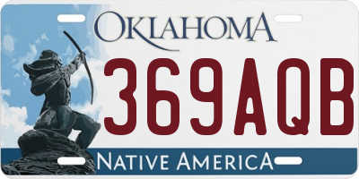 OK license plate 369AQB