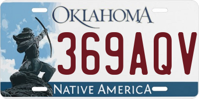 OK license plate 369AQV