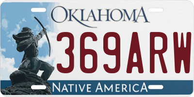 OK license plate 369ARW