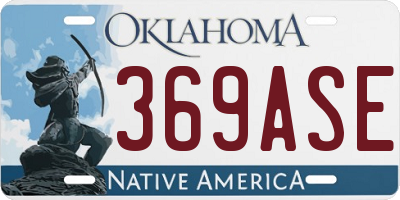 OK license plate 369ASE
