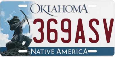 OK license plate 369ASV