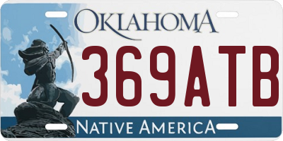 OK license plate 369ATB