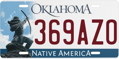 OK license plate 369AZO