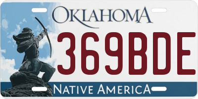 OK license plate 369BDE