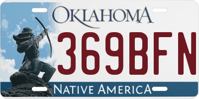 OK license plate 369BFN