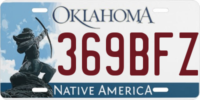 OK license plate 369BFZ