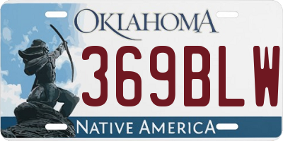 OK license plate 369BLW