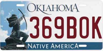 OK license plate 369BOK