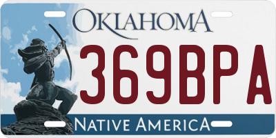 OK license plate 369BPA