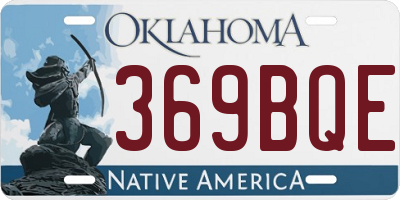 OK license plate 369BQE