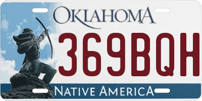 OK license plate 369BQH