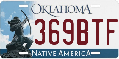 OK license plate 369BTF