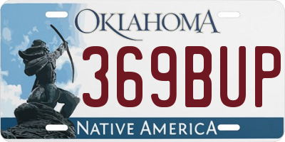 OK license plate 369BUP