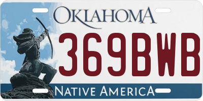 OK license plate 369BWB