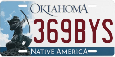 OK license plate 369BYS