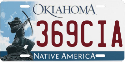 OK license plate 369CIA