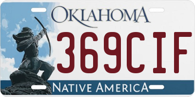 OK license plate 369CIF