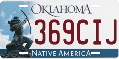 OK license plate 369CIJ