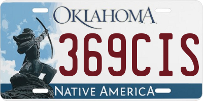 OK license plate 369CIS