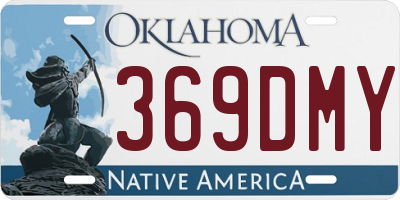 OK license plate 369DMY