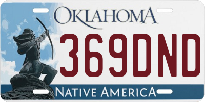 OK license plate 369DND