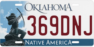 OK license plate 369DNJ