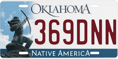 OK license plate 369DNN