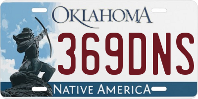 OK license plate 369DNS