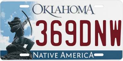 OK license plate 369DNW