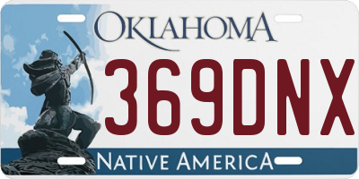 OK license plate 369DNX
