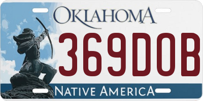 OK license plate 369DOB