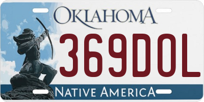 OK license plate 369DOL