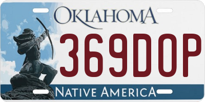 OK license plate 369DOP