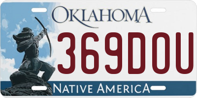 OK license plate 369DOU