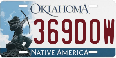 OK license plate 369DOW