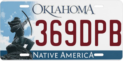 OK license plate 369DPB