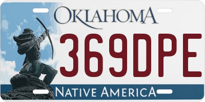 OK license plate 369DPE