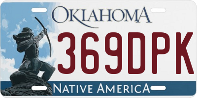 OK license plate 369DPK