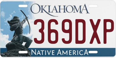 OK license plate 369DXP