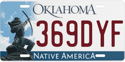 OK license plate 369DYF