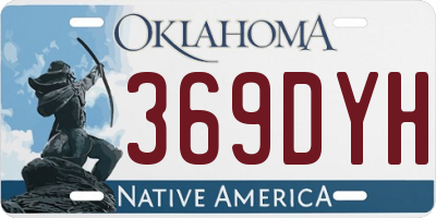 OK license plate 369DYH