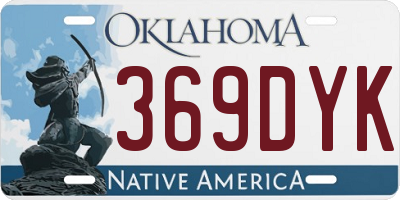 OK license plate 369DYK
