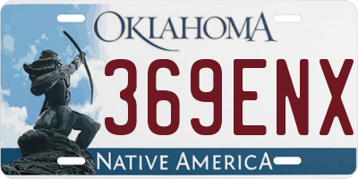 OK license plate 369ENX